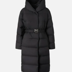 Plumas Largo Pinko con Cinturón Negro Mujer