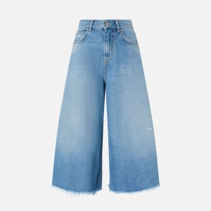 Pantalón Vaquero Pinko Estilo Bermudas Azul Mujer