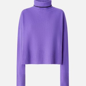 Jersey Pinko de Cuello Alto Morado Mujer
