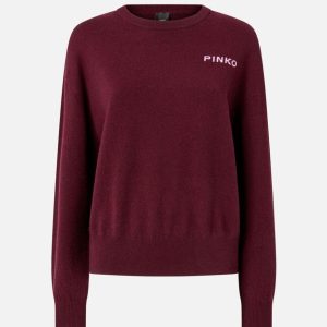 Jersey Pinko con Logo Love Birds Burdeos Mujer