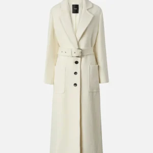 Abrigo Pinko con Cinturón Blanco Mujer