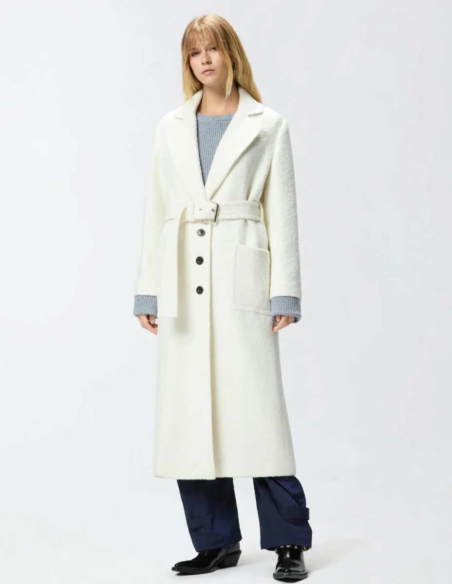 Abrigo Pinko con Cinturón Blanco Mujer - Imagen 4