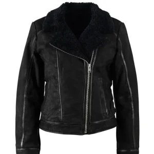 Cazadora Mauritius de Cuero Rila Negra Mujer