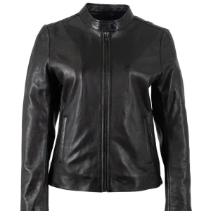 Cazadora Mauritius de Cuero Mair Negra Mujer