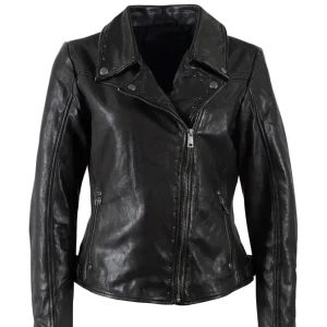 Cazadora Mauritius de Cuero Noelle Negra Mujer