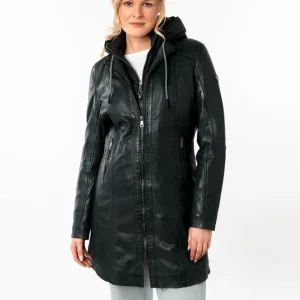 Abrigo Mauritius de Cuero Milene Verde Mujer