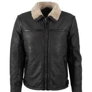 Cazadora Mauritius de Cuero Alasko Gris Hombre