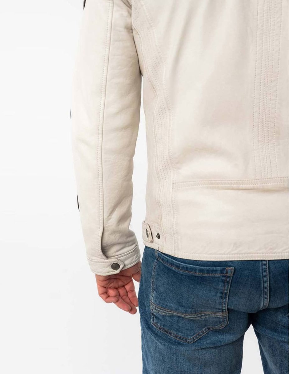 Cazadora Mauritius de Cuero Shyko Blanca Hombre - Imagen 4