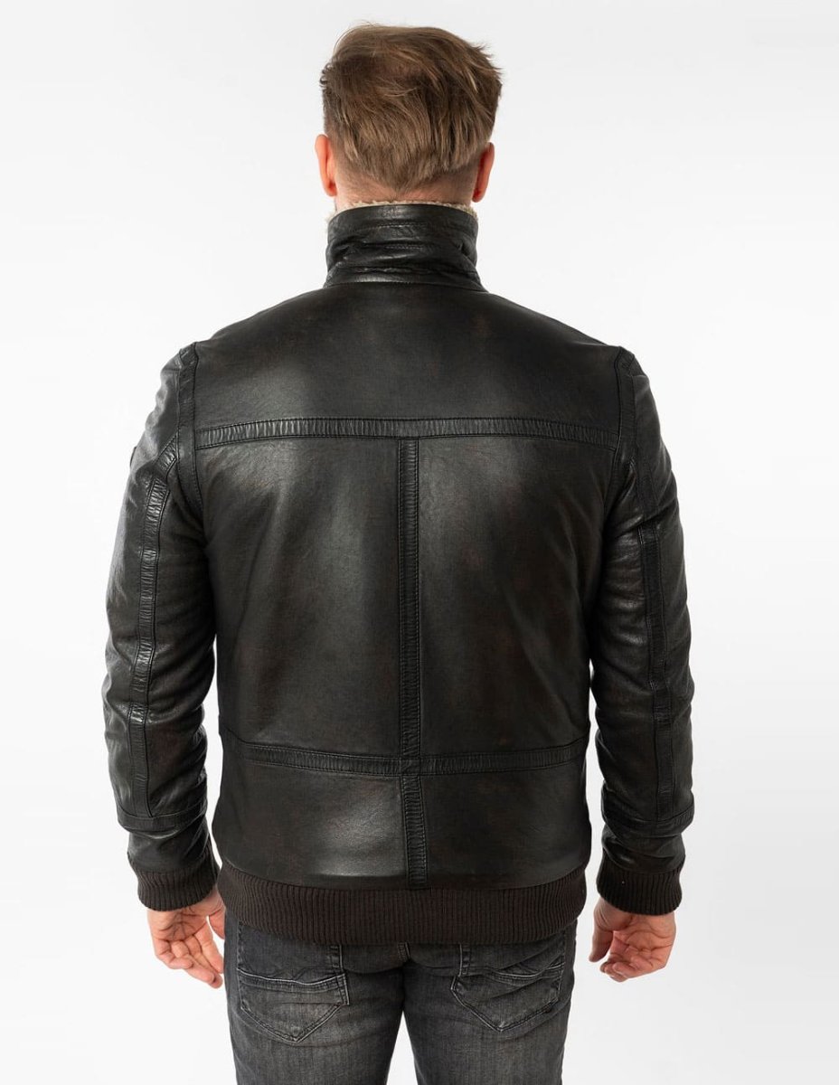 Cazadora Mauritius de Cuero Fyol Negra Hombre - Imagen 7