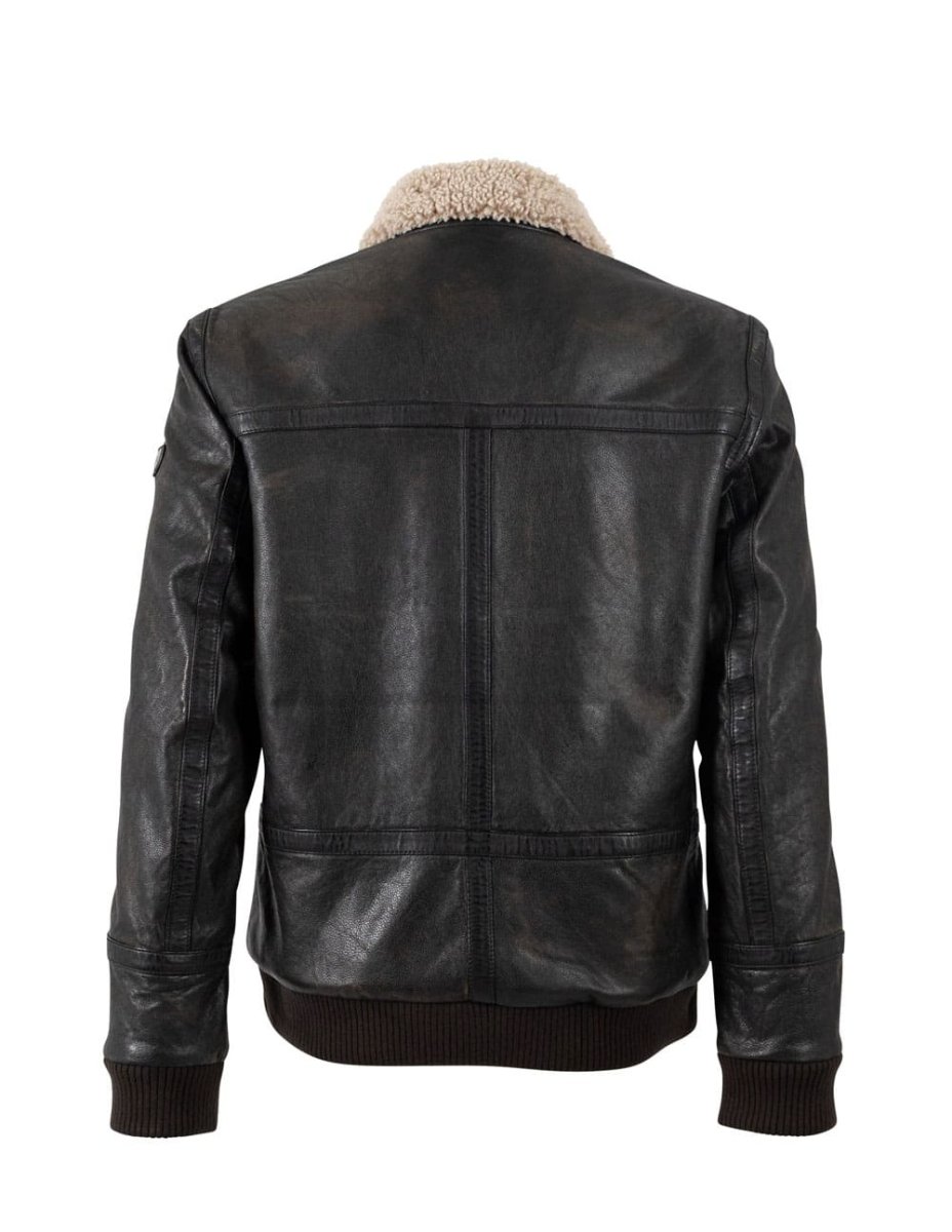 Cazadora Mauritius de Cuero Fyol Negra Hombre - Imagen 3