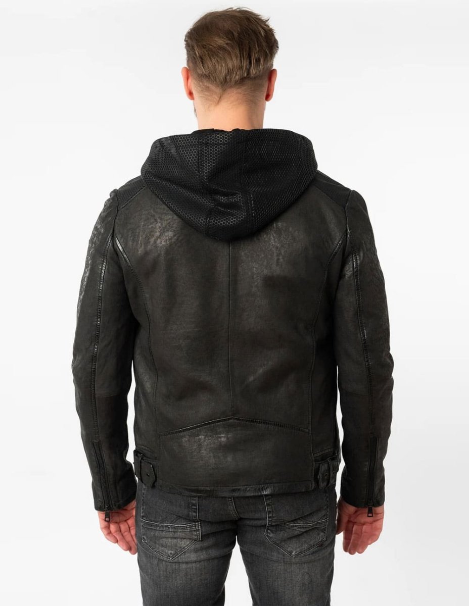 Cazadora Mauritius de Cuero Lurak Negra Hombre - Imagen 7