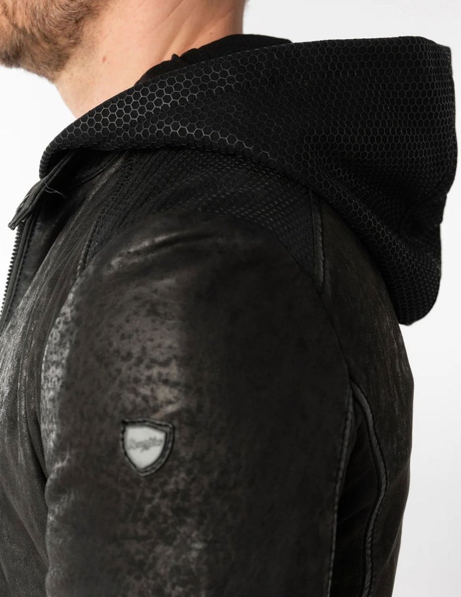Cazadora Mauritius de Cuero Lurak Negra Hombre - Imagen 6
