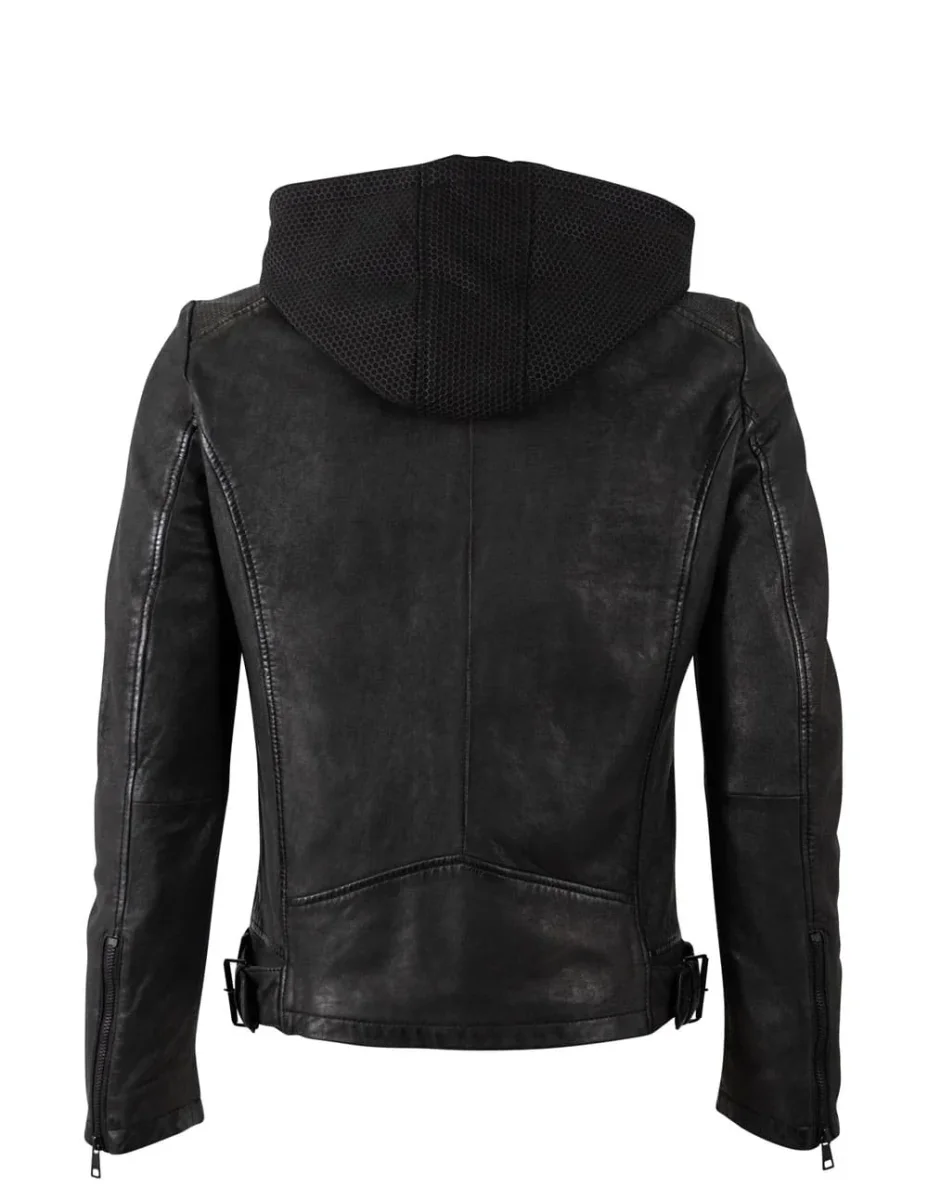 Cazadora Mauritius de Cuero Lurak Negra Hombre - Imagen 3