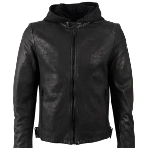 Cazadora Mauritius de Cuero Lurak Negra Hombre