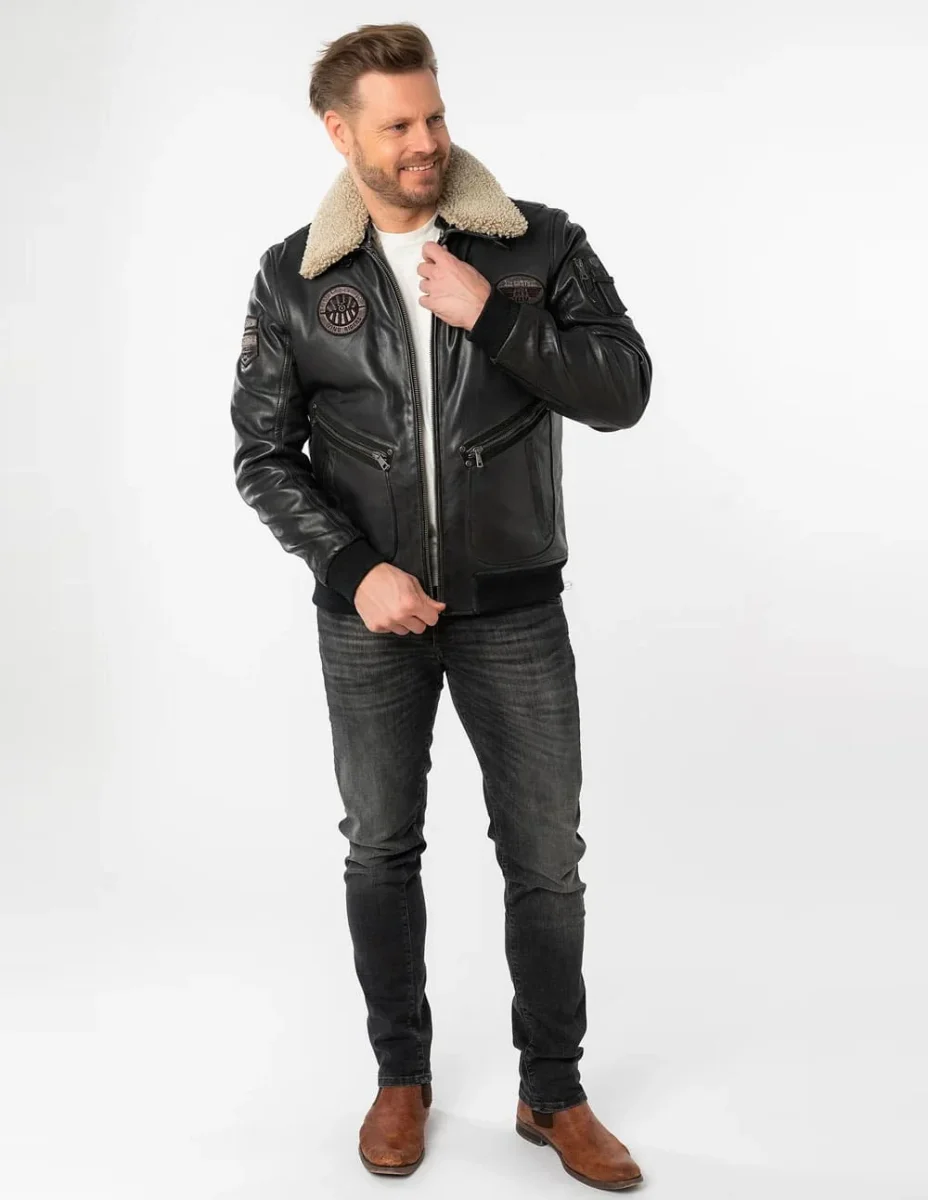 Cazadora Mauritius de Cuero Star Pilot Negra Hombre - Imagen 8