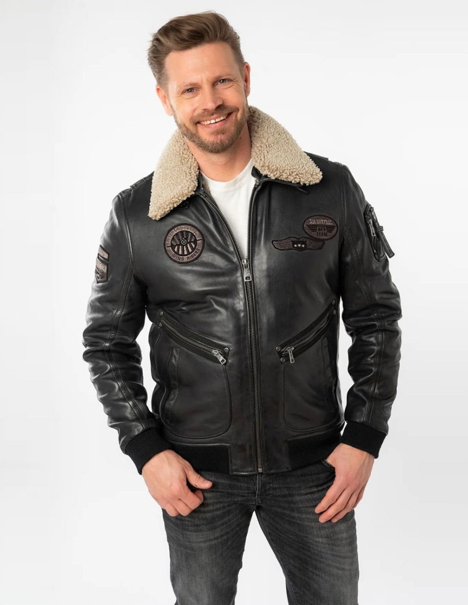 Cazadora Mauritius de Cuero Star Pilot Negra Hombre - Imagen 4