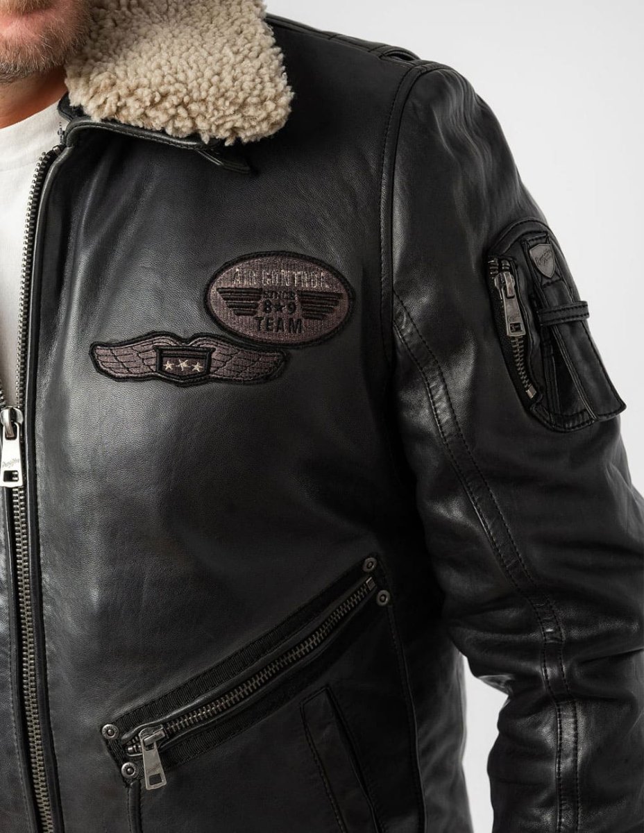 Cazadora Mauritius de Cuero Star Pilot Negra Hombre - Imagen 5