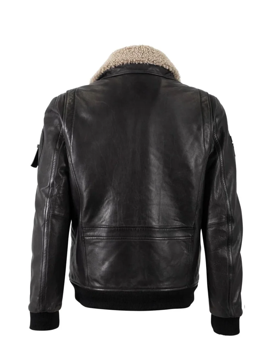 Cazadora Mauritius de Cuero Star Pilot Negra Hombre - Imagen 3