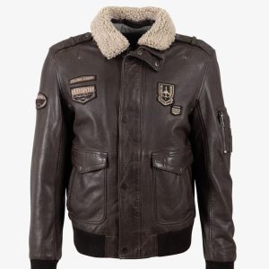 Cazadora Mauritius de Cuero Star Pilot Marrón Hombre