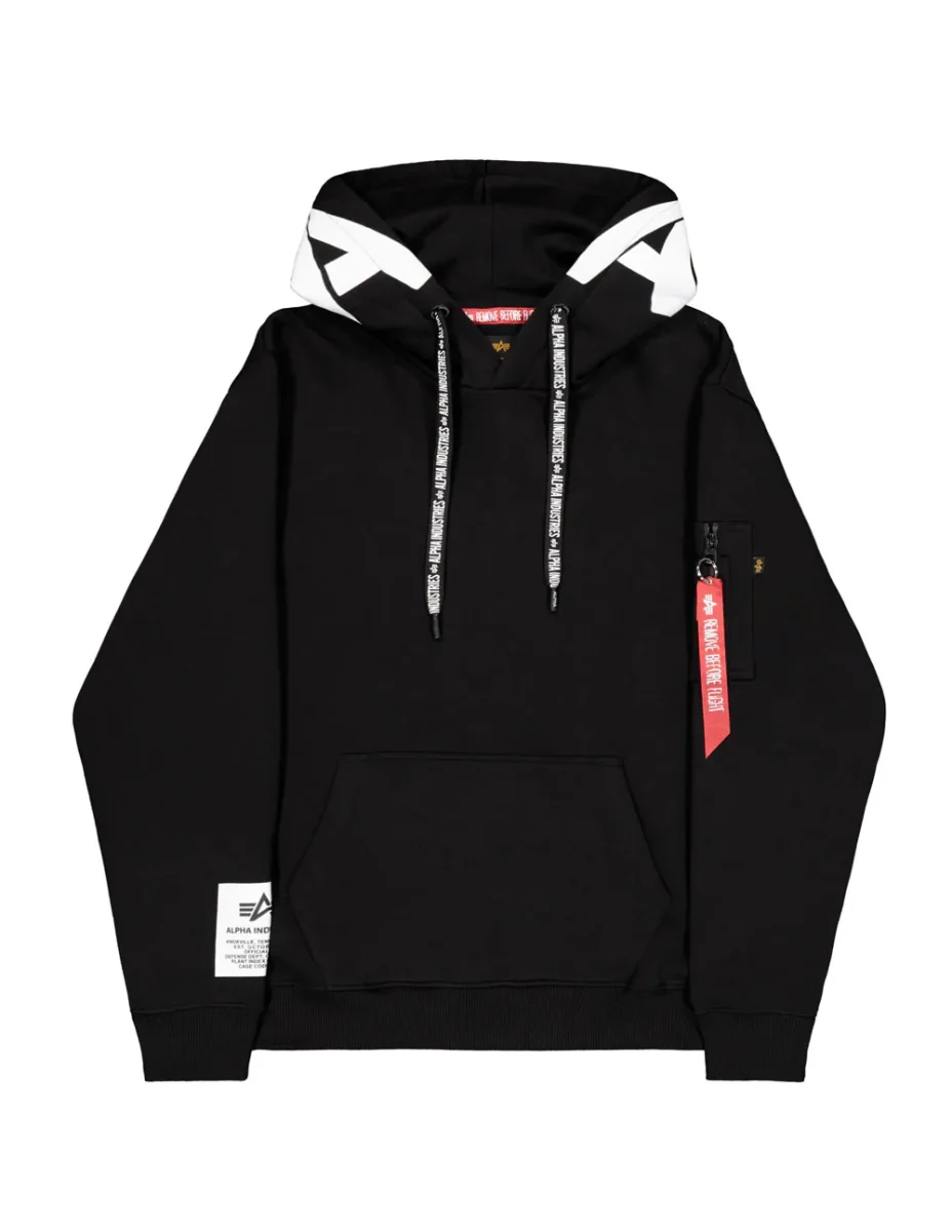 Sudadera con Capucha Alpha Industries Negra Hombre - Imagen 2
