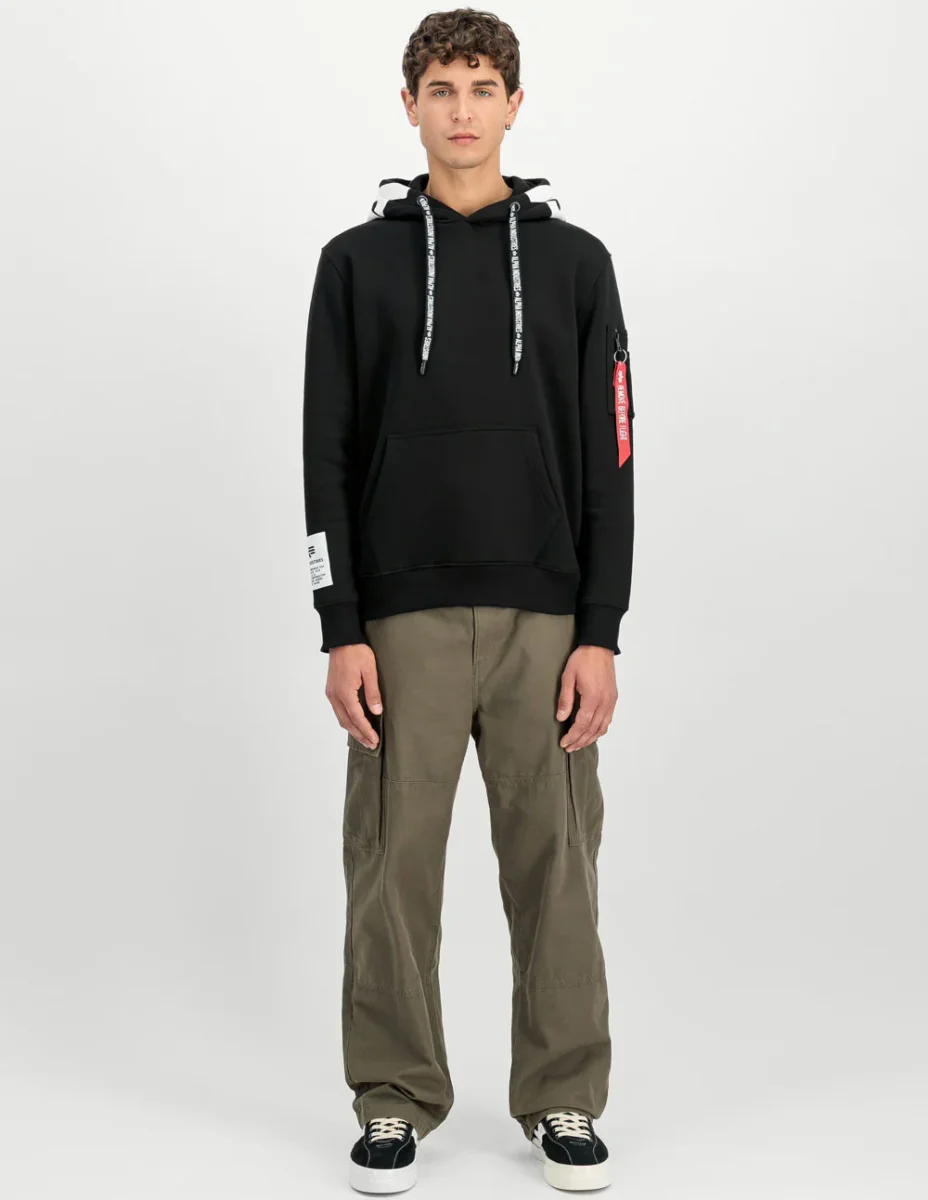 Sudadera con Capucha Alpha Industries Negra Hombre - Imagen 7