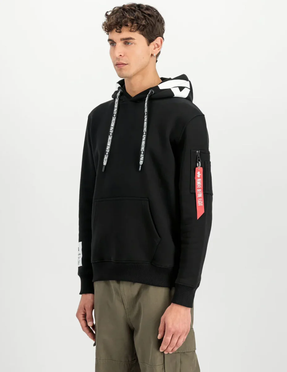 Sudadera con Capucha Alpha Industries Negra Hombre - Imagen 4
