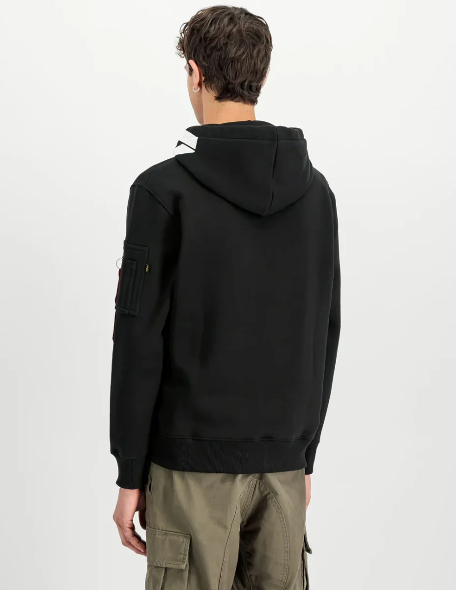 Sudadera con Capucha Alpha Industries Negra Hombre - Imagen 5