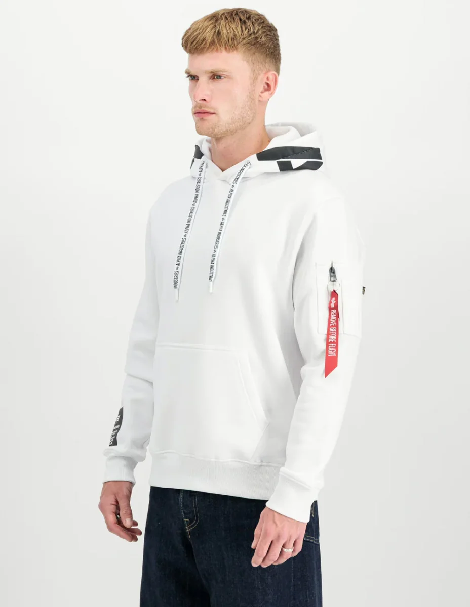 Sudadera con Capucha Alpha Industries Blanca Hombre - Imagen 4