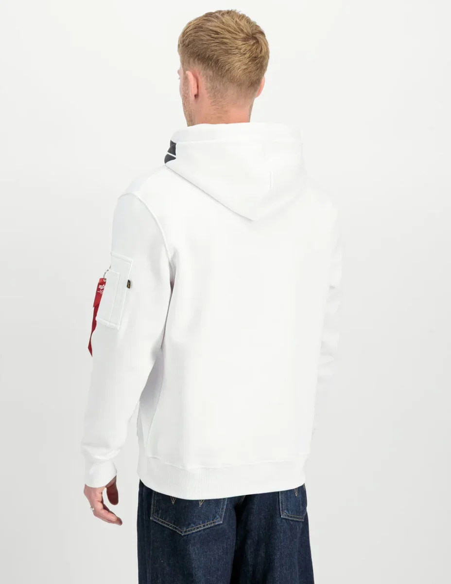 Sudadera con Capucha Alpha Industries Blanca Hombre - Imagen 6