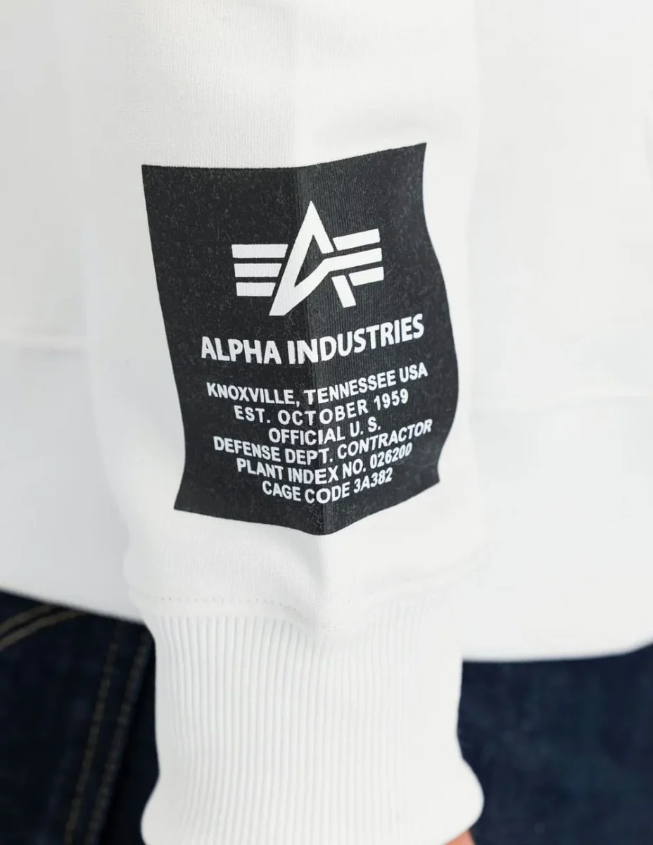 Sudadera con Capucha Alpha Industries Blanca Hombre - Imagen 5