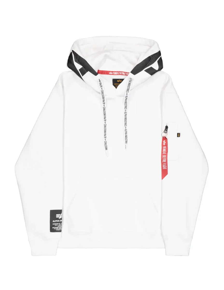 Sudadera con Capucha Alpha Industries Blanca Hombre - Imagen 2