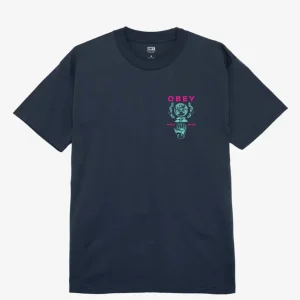 Camiseta Obey Helping Hand Azul Marino Unisex