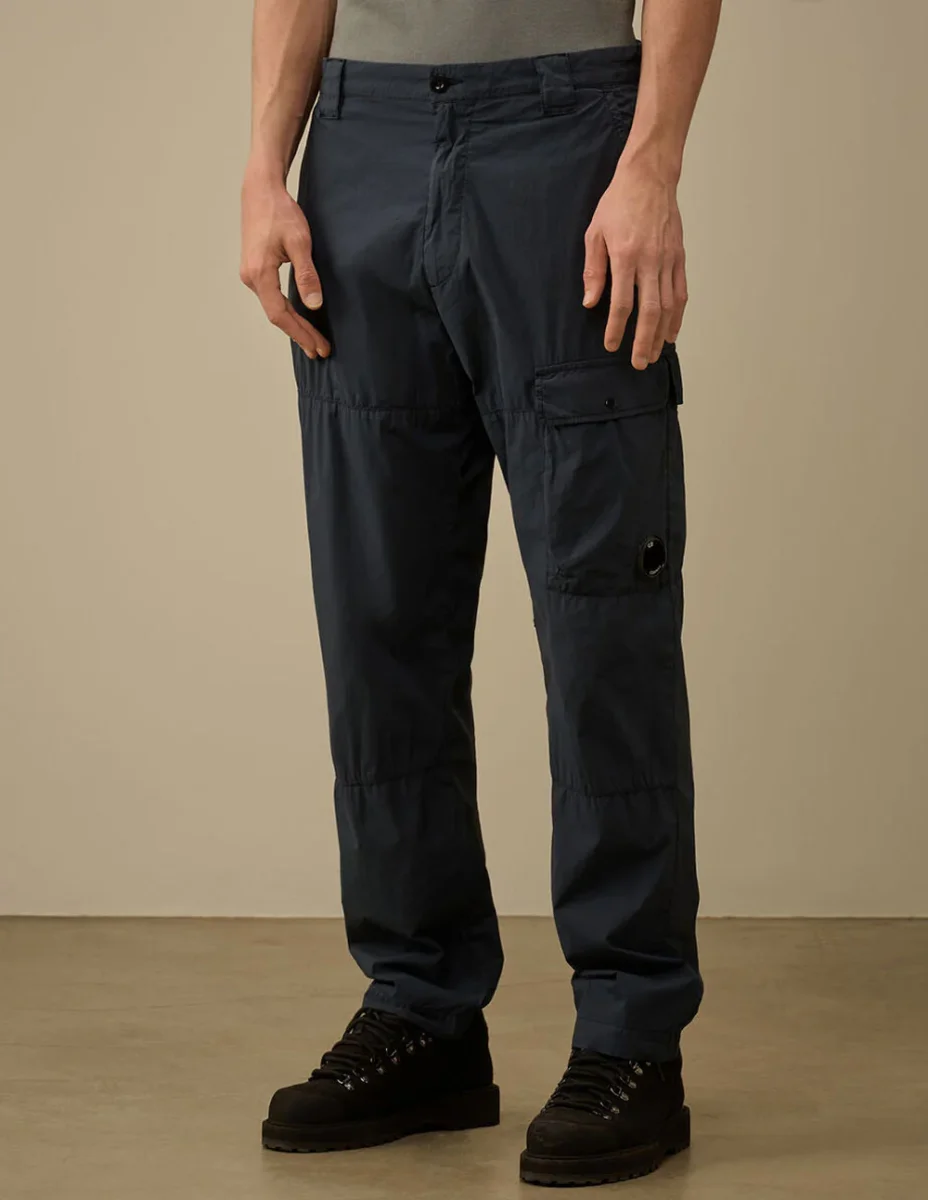 Pantalón C.P. Company 50 Fili Strech Zip Loose Azul Hombre - Imagen 3