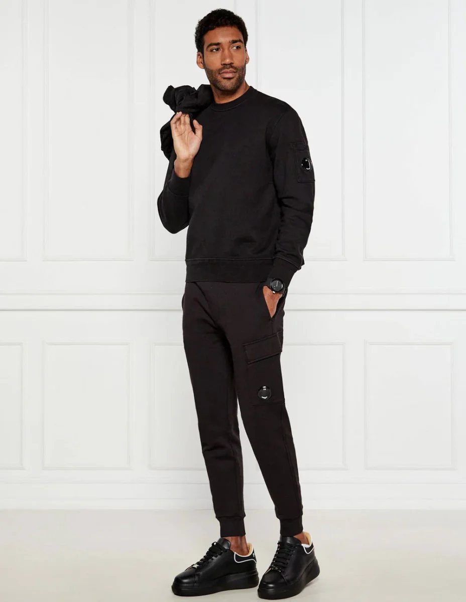 Sudadera C.P. Company Fleece Lens Negra Hombre - Imagen 4