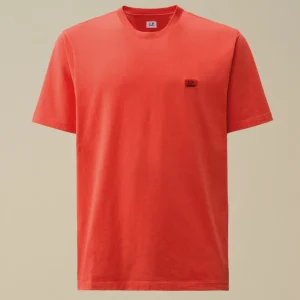 Camiseta C.P. Company Logo Patch Naranja Hombre