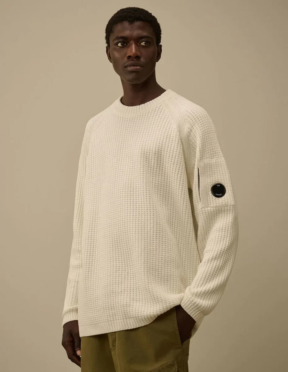 Jersey C.P. Company Cotton Chenille Lens Beige Hombre - Imagen 3