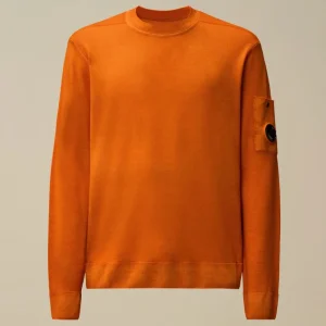 Jersey C.P. Company Merino Wool Crewneck Lens Naranja Hombre