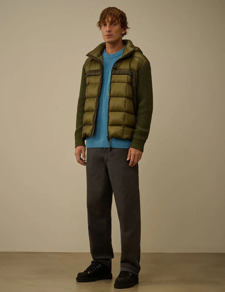 Chaqueta C.P. Company Extrafine Merino Wool Mixed Full Zip Goggle Verde Hombre - Imagen 8