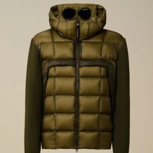 Chaqueta C.P. Company Extrafine Merino Wool Mixed Full Zip Goggle Verde Hombre