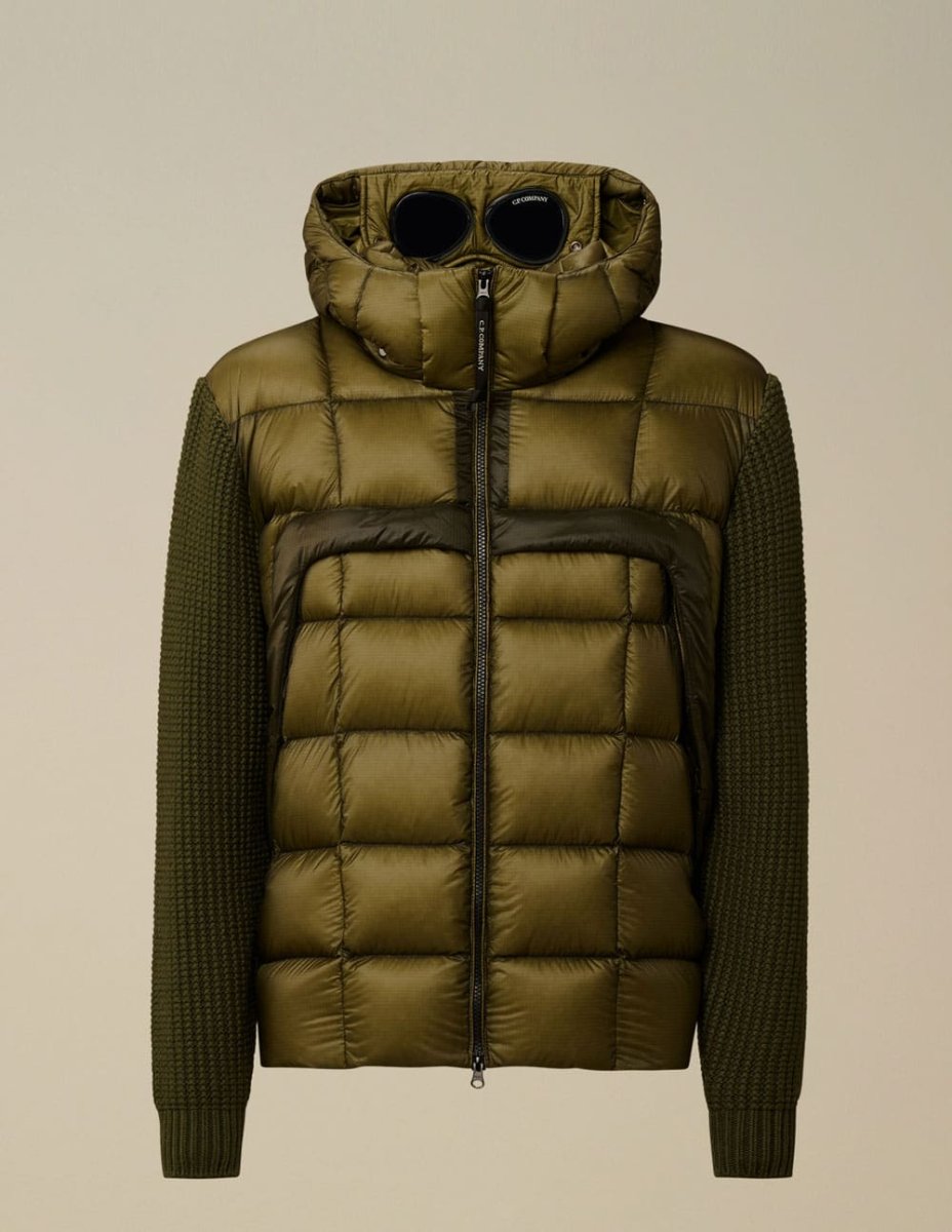 Chaqueta C.P. Company Extrafine Merino Wool Mixed Full Zip Goggle Verde Hombre