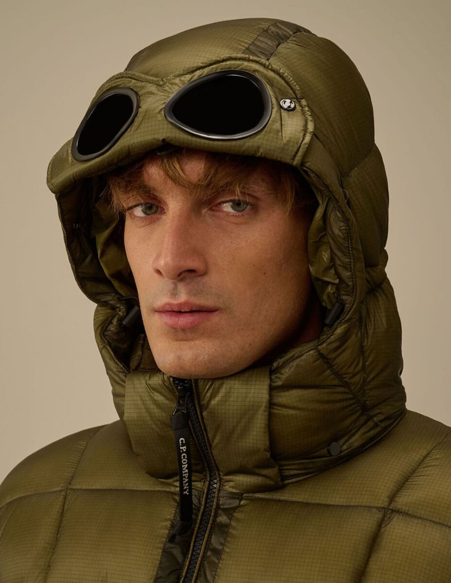 Chaqueta C.P. Company Extrafine Merino Wool Mixed Full Zip Goggle Verde Hombre - Imagen 6