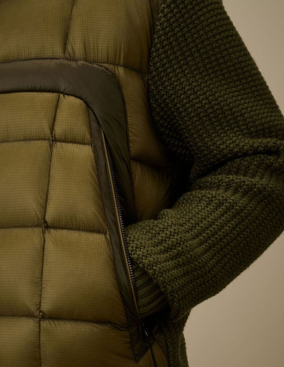 Chaqueta C.P. Company Extrafine Merino Wool Mixed Full Zip Goggle Verde Hombre - Imagen 4