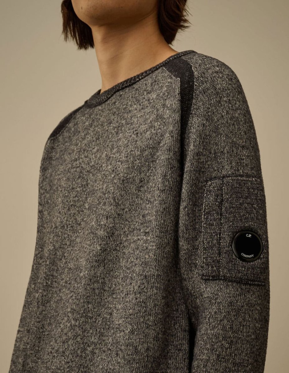 Jersey C.P. Company Fleece Knit Crewneck Gris Hombre - Imagen 4