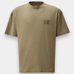 Camiseta C.P. Company con Logo Marrón Hombre