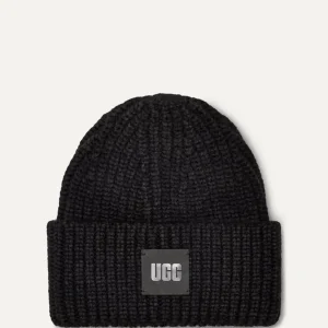 Gorro UGG de Canalé Grueso Negro Mujer