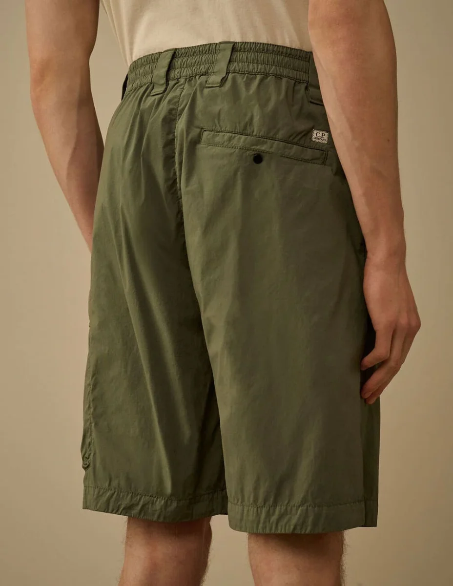 Pantalón Corto C.P. Company 50 Fili Stretch Loose Lens Verde Hombre - Imagen 6