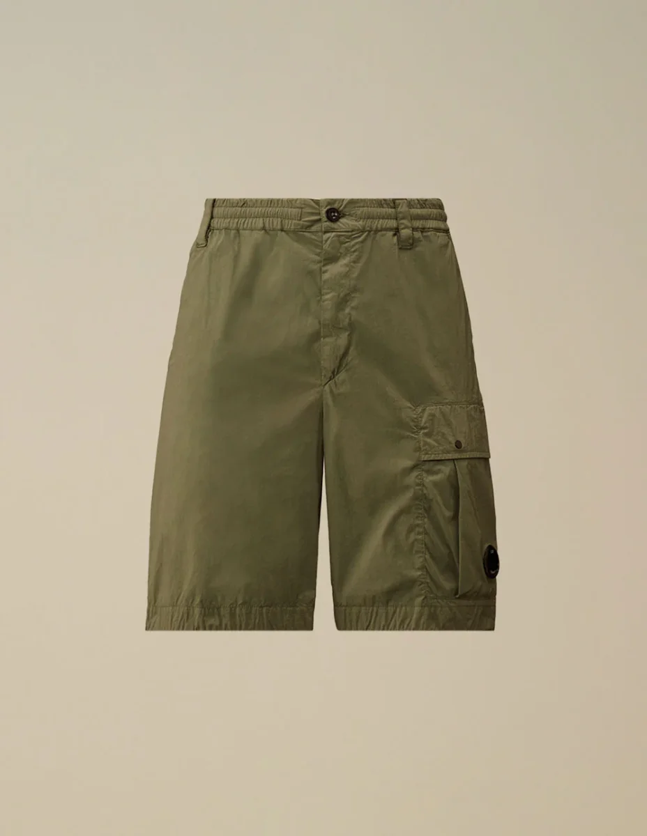 Pantalón Corto C.P. Company 50 Fili Stretch Loose Lens Verde Hombre - Imagen 2