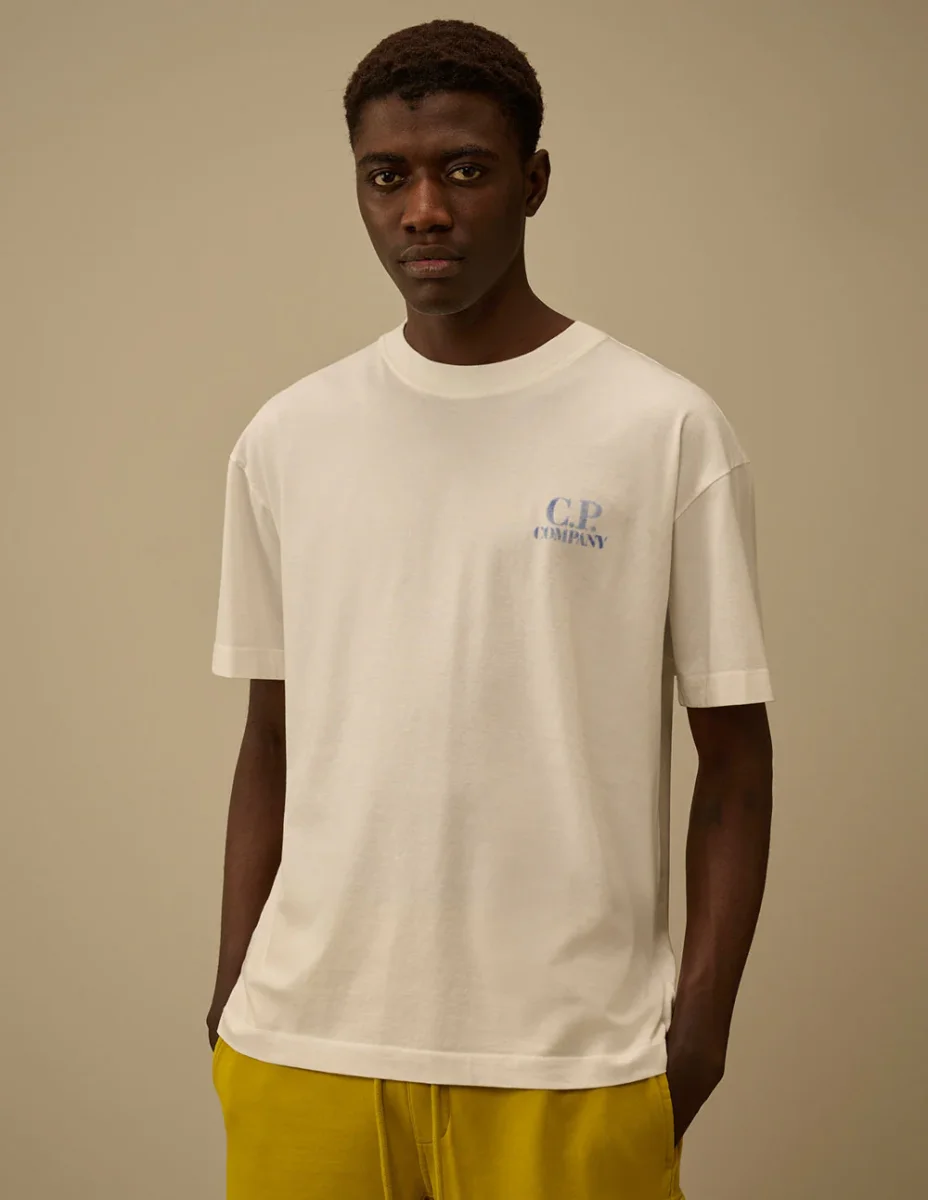 Camiseta C.P. Company Comfort Logo Beige Hombre - Imagen 2