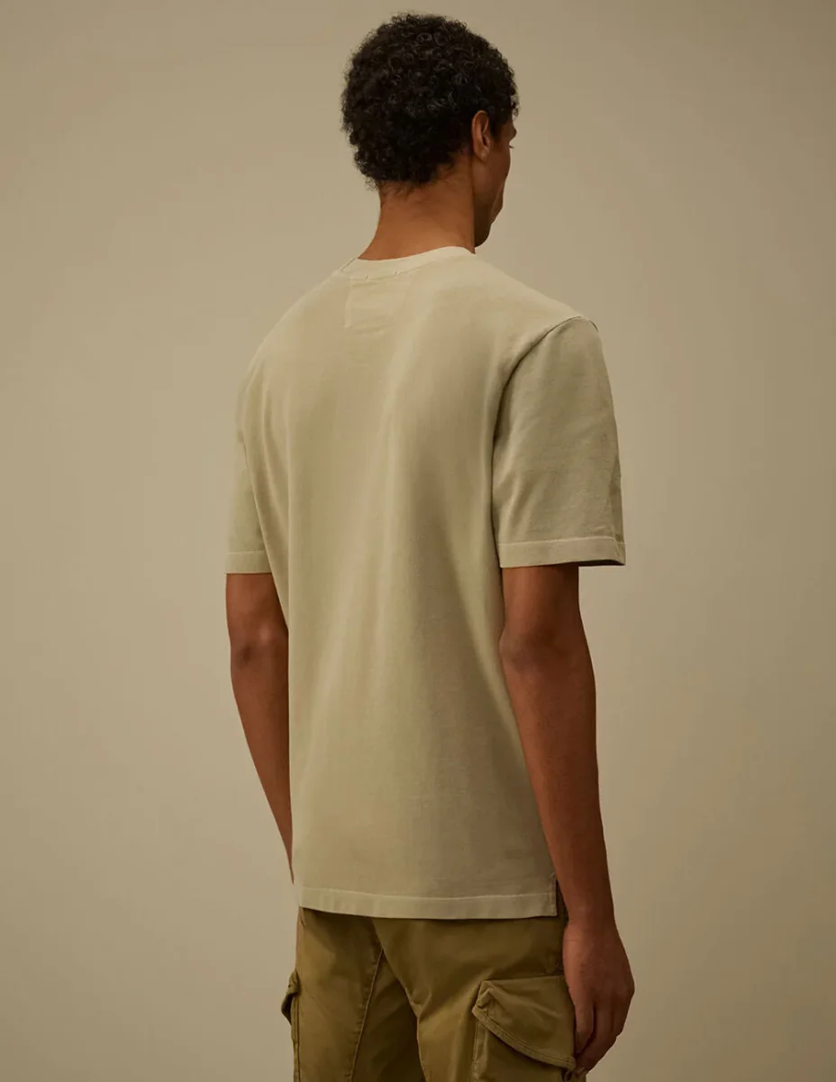 Camiseta C.P. Company Piquet Pigment Dyed Verde Hombre - Imagen 5