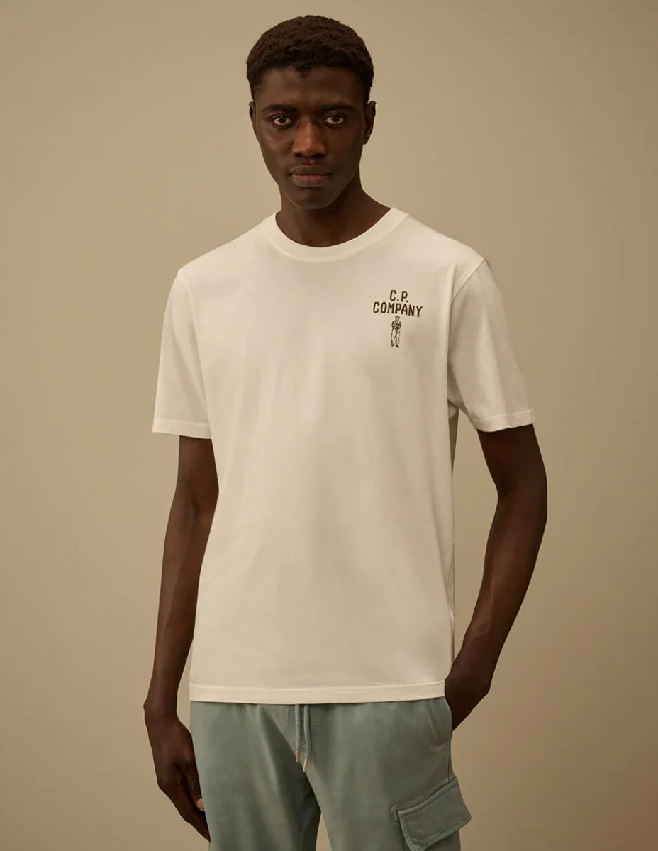 Camiseta C.P. Company British Sailor Beige Hombre - Imagen 2